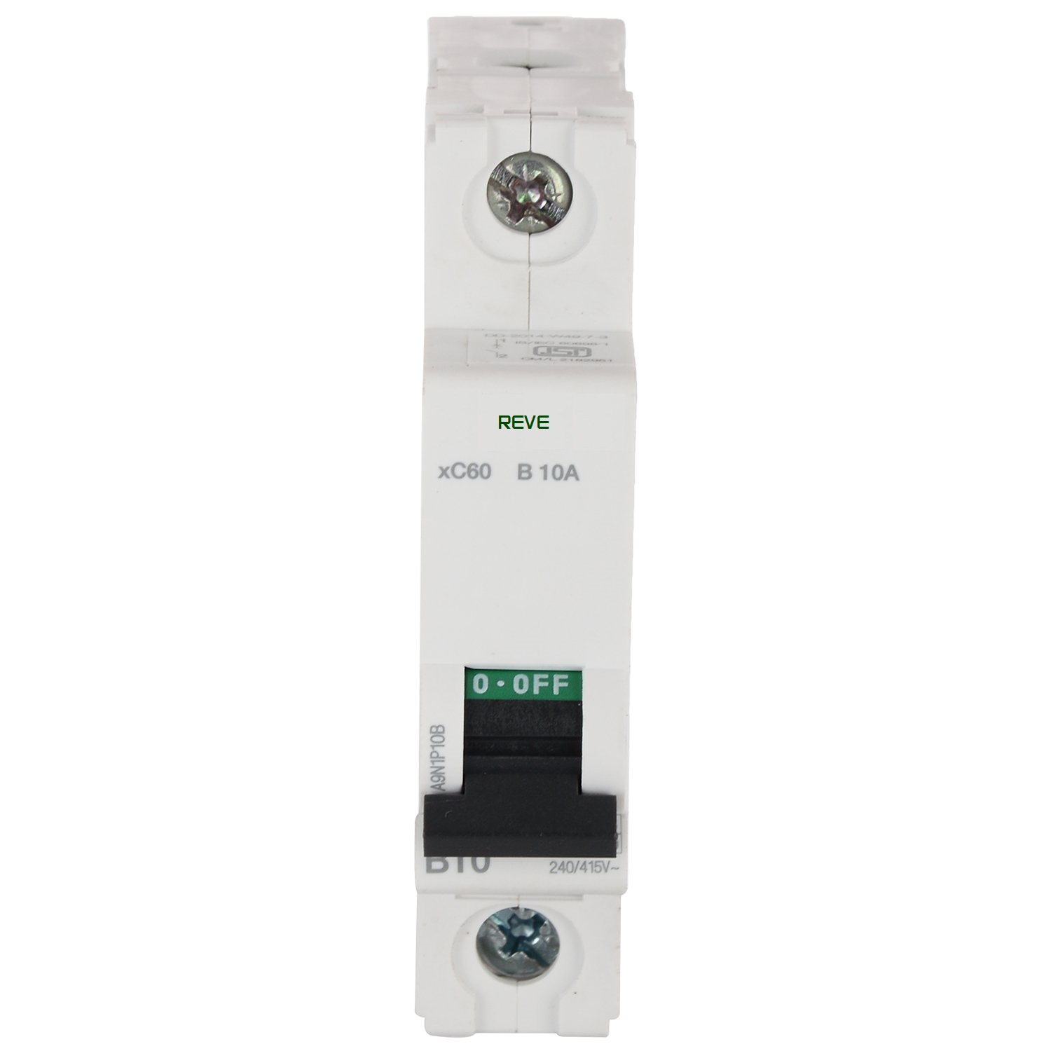 Reve 10 Ampere 1Pole MCB Circuit Breaker - Adjustable Electronic Circuit Breaker - White