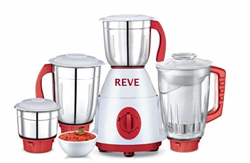 Reve Premium Juicer Mixer Grinder with 4 Jars  - 750 Watt (White and Red)