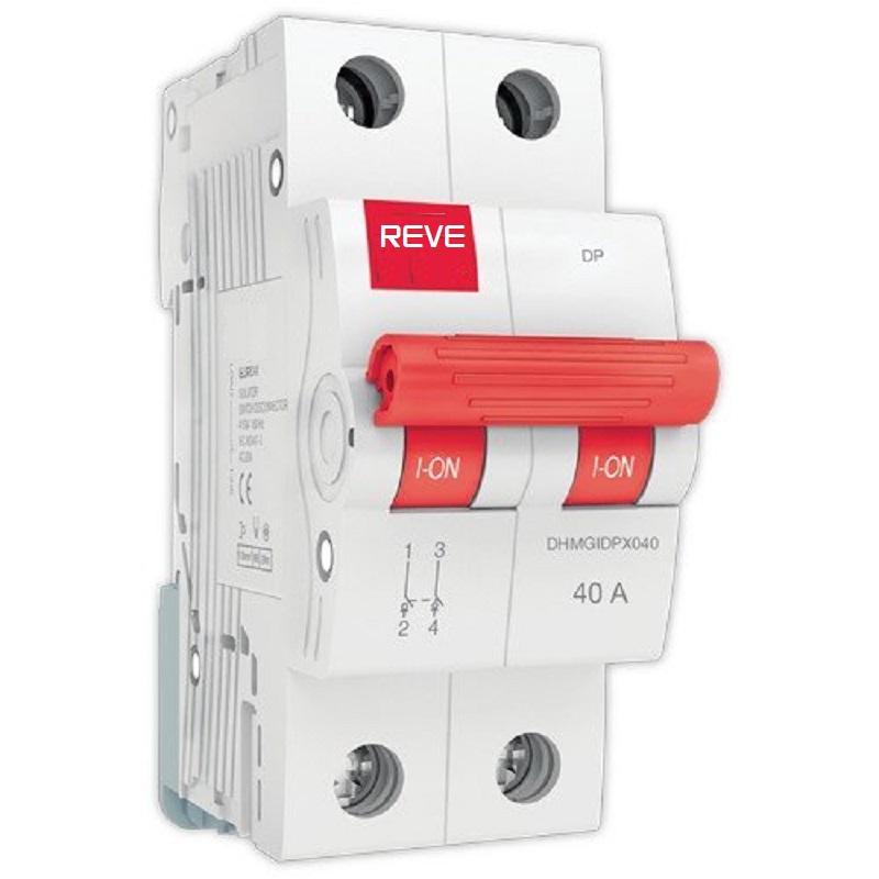 Reve 40Ampere DP Switch Disconnector - 2 Pole MCB Circuit Breaker - White